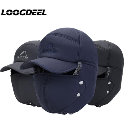 LOOGDEEL Ski Fishing Cap Autumn Winter Warm Windproof Hat Outdoor Sports Hiking Hat Cover Face Ear Camping Headwear Cycling Cap