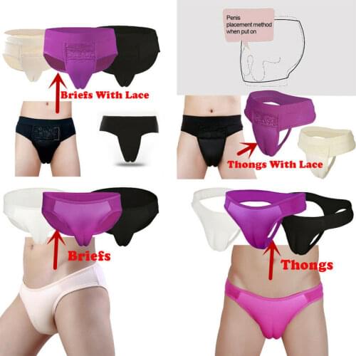 Mens Hiding Gaff Panties Shaper Briefs For Crossdressing Transgender Shaper Thongs Mens Briefs Soft Cotton Underwear Underpants