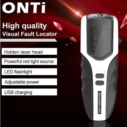 ONTi Fiber Optic Tester Pen VFL Type Red Laser Optical Adjustable Fiber Optic Visual Fault Locator Rechargeable 5-30MW