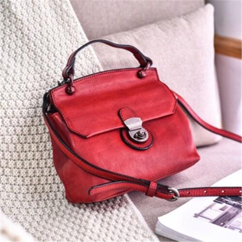 Casual handmade personality womens shoulder bag top layer cowhide fashion all-match genuine leather bag Messenger bag
