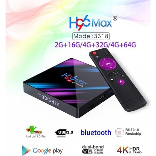 H96 MAX smart-tv BOX Android 10 2.4/5.0G WiFi Bluetooth 4.0 3D Smart TV box 4K Google Play 2G 16G 4G 64G Set top box pk X96 MAX