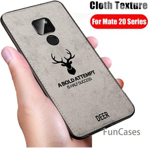 Luxury Fabric Cloth Deer Phone Cases For Huawei Mate 20 Lite Back Cover Silicone Case on For Huawei Hawei Mate 20 Lite Pro X 20X