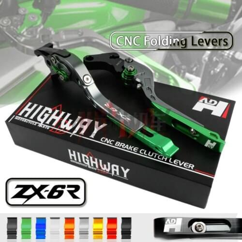 CNC Brake Handle Bar Lever Extendable Folding Adjustable Brake Clutch Levers For Kawasaki ZZR600 ZX6R ZX-6R ZX 6R 2005-2009