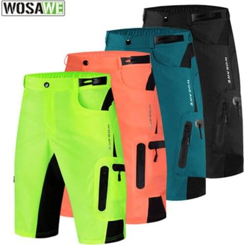 Wosawe Bike Fast Dry Shorts Mountain Bike Riding Breathable 5-point Short Pants with Silicone Underpants Hiking Shorts Men