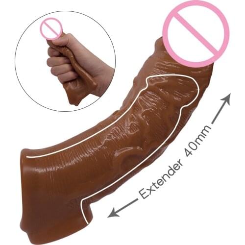 Silicone Penis Condoms For Men Extender Dildo Enhancer Enlargement Condom Male Cock Sex Toys Reusable Penis Sleeve For Male