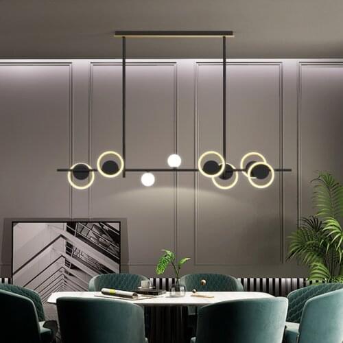 Modern wrought iron chandelier Simple Decor Lighting Nordic bubble light LED Black Bar counter 220-240V dining room chandelier