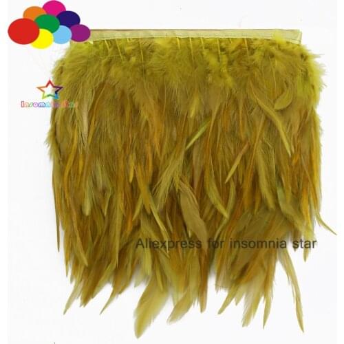 Top 1/10meter light moss Rooster Tail Feathers 8-12cm wide cock Cloth Sideband for Clothing Wedding Party trims DIY Scarf