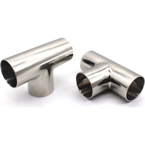 Stainless steel tee TYPE T Joint Sanitary Welding Pipe Connection Fittings polishing 304 Stainless Steel Food grade