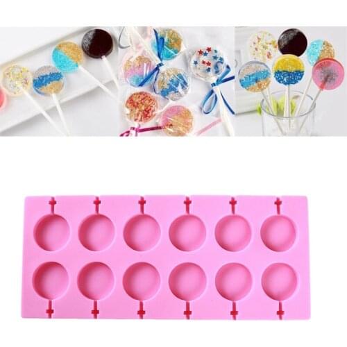 Hot Sale Cute Round Lollipop Silicone Mold DIY Jelly and Candy Fondant Mold Chocolate Fudge Cake Decorating Baking Utensils