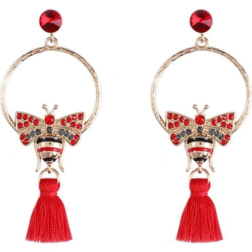 Aretes Bohemian Tassel Earrings for Women Dangle Earrings Zinc Alloy Animal Pendant Long Earrings Fashion Jewelry Party Earrings