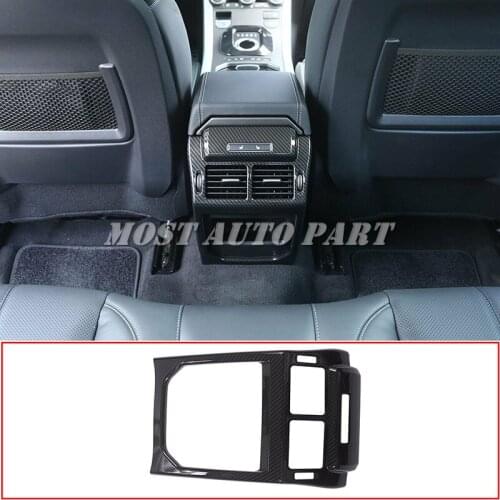 ABS Plastic Carbon Fiber Look Rear Air Outlet Vent Frame Trim For Land Rover Range Rover Evoque 2014-2017 1pcs Car Decoration