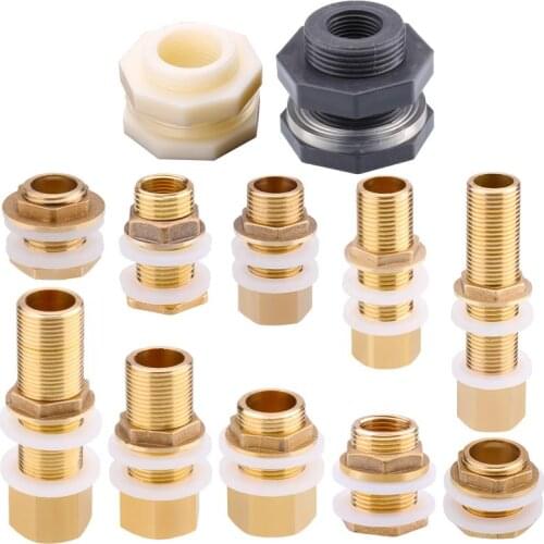 1 Pcs Brass Pipe Hex Nipple Fitting Quick Coupler Adapter 1/2'' 3/8'' 1'' 1.2'' 1.5'' Inch Male To Male Thread Water Connector