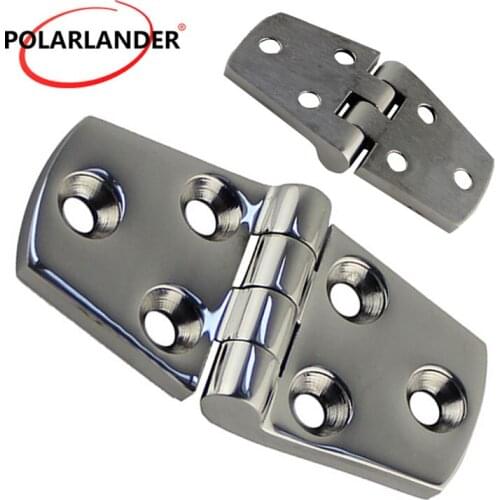 1 Piece Strap Butt Hinge marine grade 316 stainless steel 76*38MM 6 Holes Deck Door Hatch Locker Hardware for Boat Marine