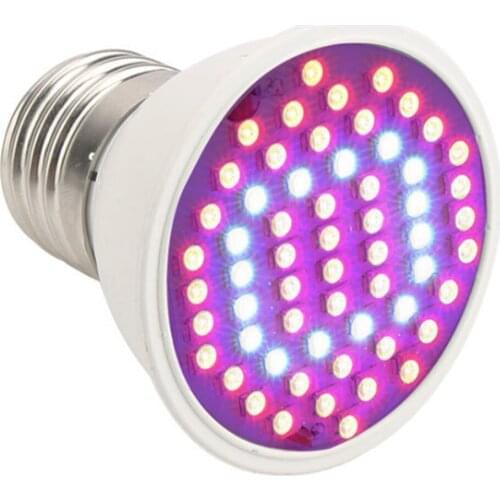 100pcs/lot E27 AC 85V-265V Red & Blue LED Grow Lamp For Flowering Plant Hydroponics Outdoor 60 LED Bulb Grow Light