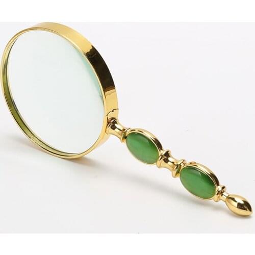10X 80mm Portable Handheld Magnifier Zinc Alloy Elegant Magnifying Glass for Reading