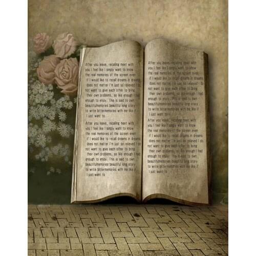 5x7ft Brick Floor Rose Flowers Book Photography Backdrops Photo Props Studio Background