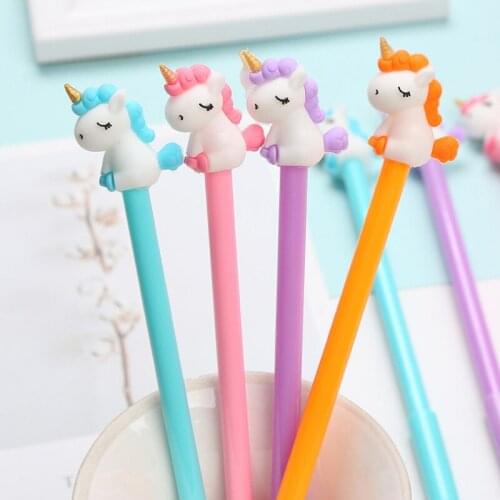 1 Piece Cute Kawaii Gel Pen Korean Cartoon Creative Unicorn School Office Stationery Sweet Pretty Lovely Funny Unicorn Gel Pen