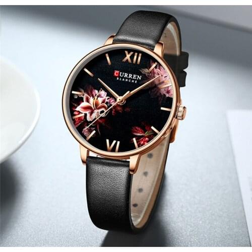 Women Watches CURREN Black Clock Stainless Steel Mesh Quartz Wristwatch Female Casual Charm Watch for Ladies relogios feminino