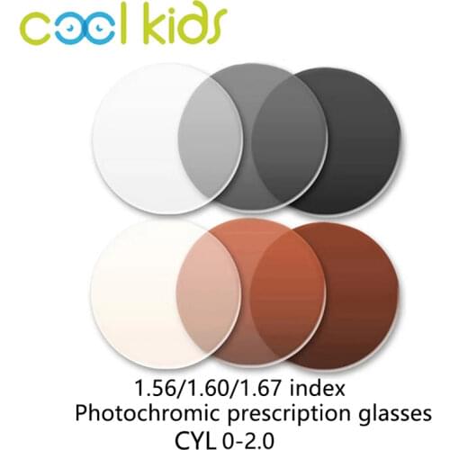 COOL KIDS 1.56 Index Photochromic Prescription Lenses Grey / Brown Color Aspheric Surface Optical Photochromic Lenses