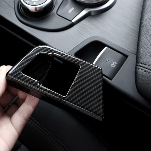 For Alfa Romeo Giulia 2017 2018 2019 ABS Chrome Carbon fiber Electronic Handbrake Decoration Cover Trim P Shift Sequins