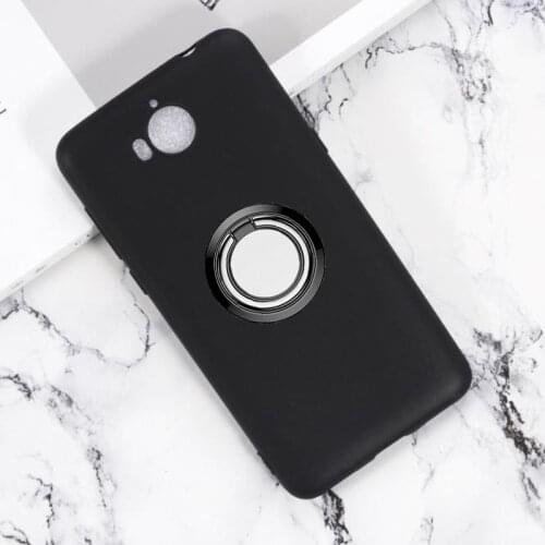 For Huawei Y5 2017 Back Ring Holder Bracket Phone Case Cover Phone TPU Soft Silicone Cases ON Huawei Y6 2017 5.0"
