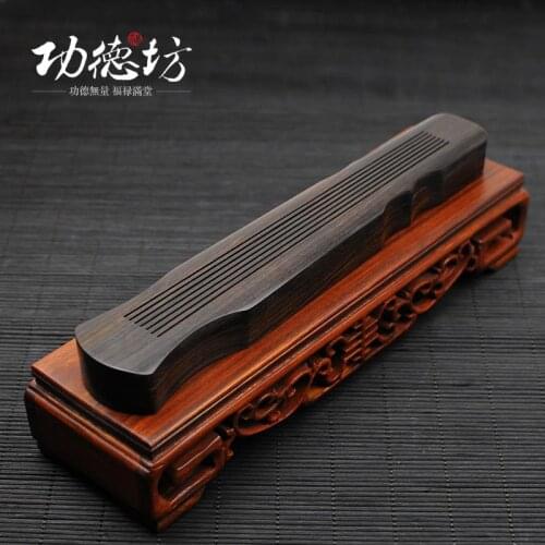 Incense wood seven-string zither, lying incense censer ebony quality furnace wood openwork incense box