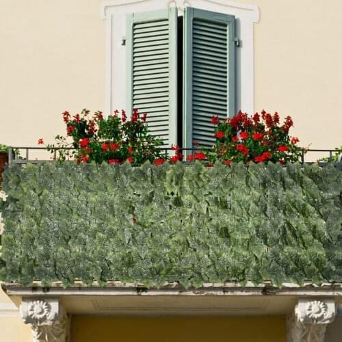 Artificial Ivy Screening Roll Flower Fence Private Balcony Screen Garden Rattan Fence Artificial Flower Fence Net Privacy Screen