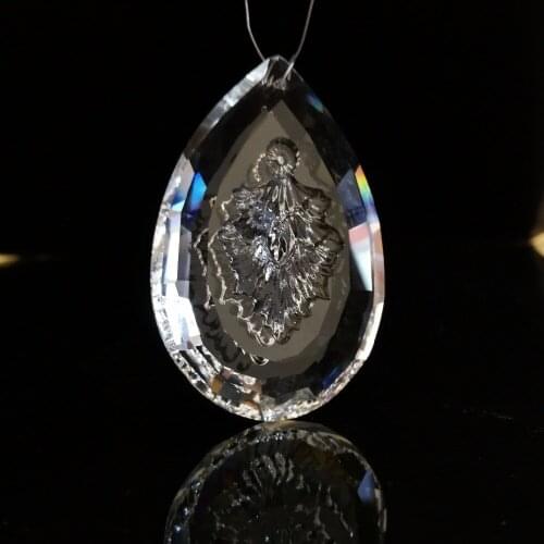 Crystal chandelier prism part 10 pieces 76mm K9 clear pendant machine cut stones decorative crystals for sale