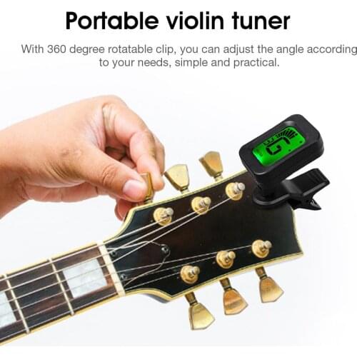JT-03 Neutral Professional Clip-on Tuner with LCD Screen Exquisite Electric Tuner for Guitar Bass Ukulele Violin