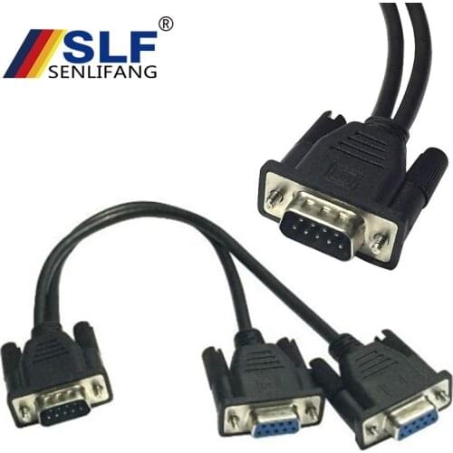Data Cable Male to Female for Cash Register POS Display Serial Cable Splitter Directly Connected COM 2 in 1 DB9 9Pin 1 to2 Rs232