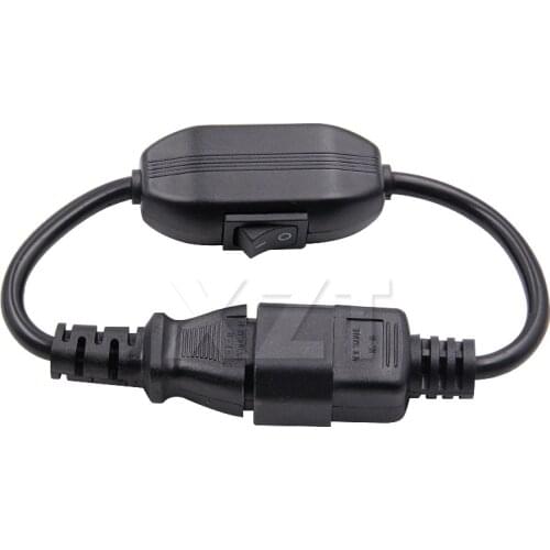 Newest IEC 320 PDU UPS C14 Male to C13 female Converter Extension Power Cable + Switch power converter plug