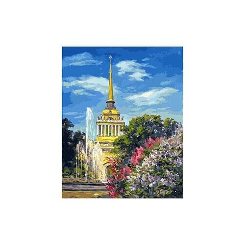 MaHuaf-X904 Saint Petersburg painting by numbers on canvas hand painted digital wall picture 40x50 Framed for home decor