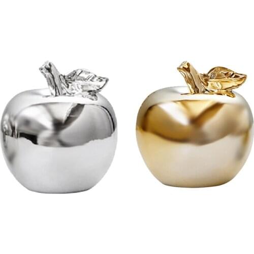 Ceramic Apple Figurines Christmas Fruit Decoration Apple Model Ornaments Figurines Props Home Decoration