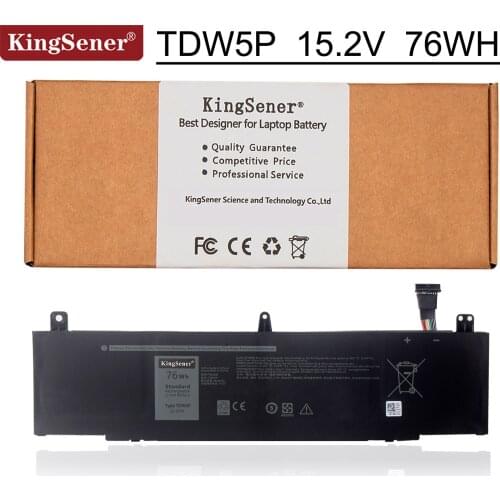 KingSener 15.2V 76Wh TDW5P JFWX7 04RRR3 0V9XD7 4RRR3 P81G P81G001 For DELL Alienware 13 R3 ALW13C-1738 2508 2718 2738 2838