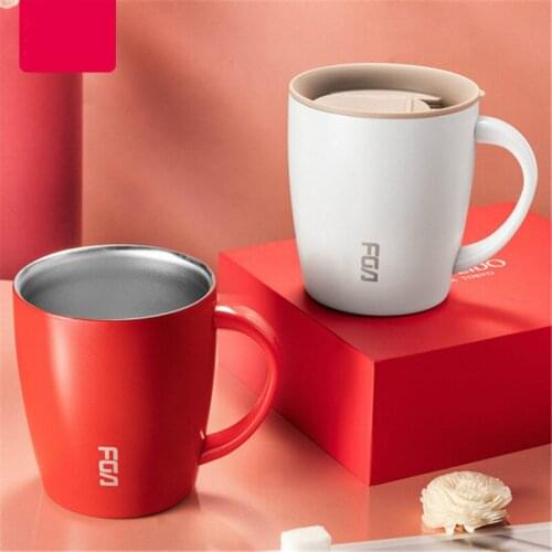 Resin Stainless Steel Coffee Cup Office Mug Portable Lid Creative Insulation Water Bottle Fashion Car Household Saliva Bottle