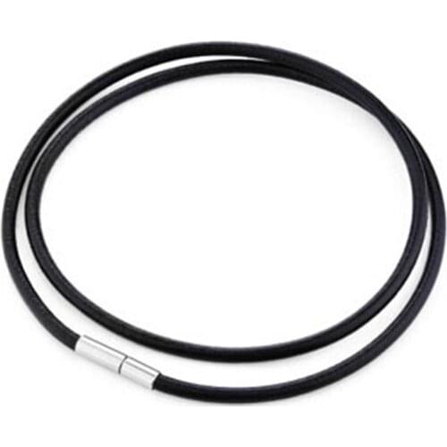 Leather Choker Black PU Rope Chain Necklace for Men Boys Stainless Steel Clasp Woman Jewelry Dropshipping 40cm 55m 60cm
