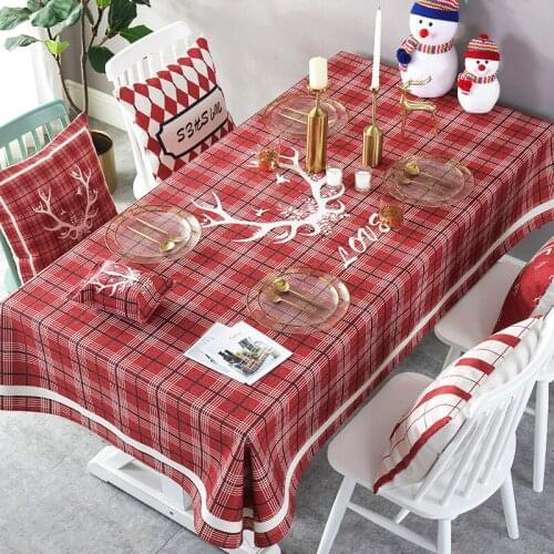 Red Christmas Series Tablecloth Fabric Hipster Coffee Table TV Cabinet Table Cloth Rectangular Tablecloth