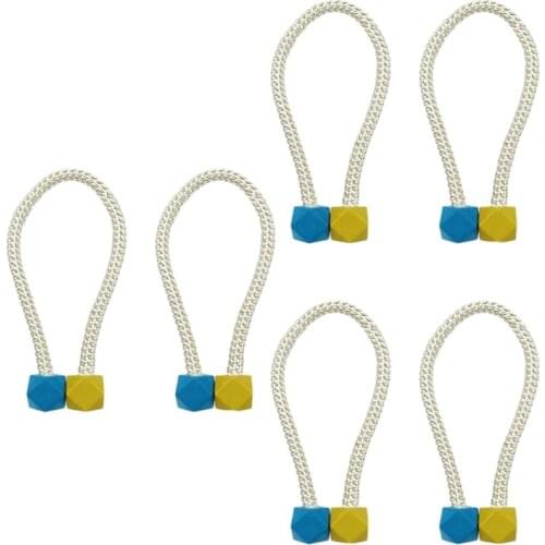 Magnetic Curtain Tiebacks, 6 Pcs Upgrade Curtain Holdbacks Convenient Drapery Rope Tie Backs Decorative Drape Tie Backs