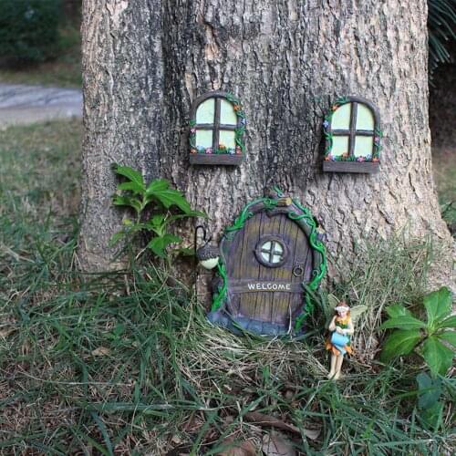 Miniature Fairy Gnome Window Door Glow in The Dark for Garden Decor Gnomes Garden Decorations Fairy Accessories