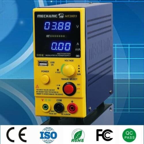 MECHANIC MT20D3 Multi-functional Mobile Maintenance DC Power Supply MT20D3 Regulated Power Supply 20V3Awith Multimeter Function