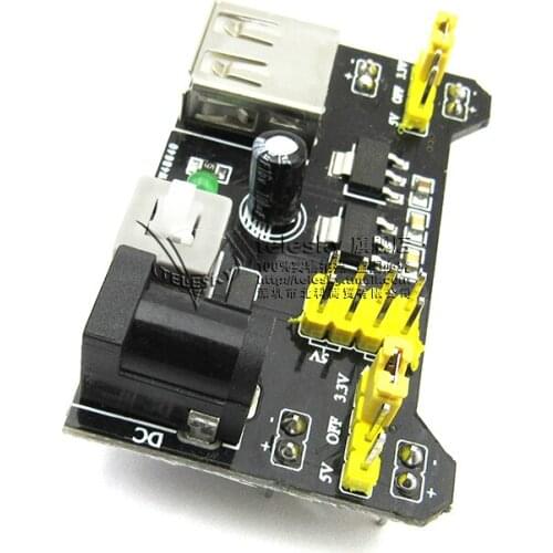 Breadboard Power Module Compatible with 5V 3.3V MB-102 Power Board Dual 5V/3.3 Black