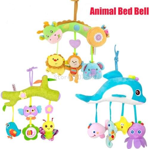 Cartoon Baby Soft Giraffe Animal Rattles Musical Educational Toys Bed Bell Carousel for Cots Infant Baby Toys 0-12 Months Toys