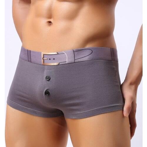 Men Boxer Shorts Sexy Penis Bag Open Comfy Cotton Underwear 2018 New Men Underpants Boxers Gay Penis Pouch Sleepwear Cueca