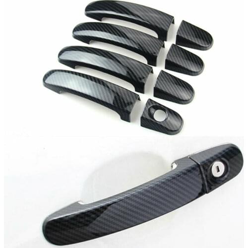 Carbon Fiber Style Car Door Handle Cover Trim Decor For Ford Focus Escape 2013-2018