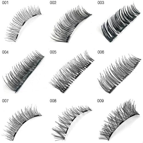 New 3 Magnet 3D Magnetic Eyelashes Thicker Reusable False Eyelashes Handmade No Glue Eye Lashes Makeup 4pcs/pair Magnet Lashes