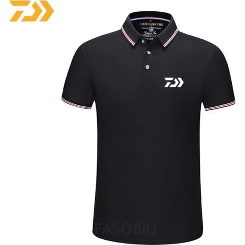 Daiwa Fishing Clothing Tshirt Men Breathable Quick Dry Fishing Clothes Outdoor Sport Men Short Sleeve Polo Tee Fishing T Shirt
