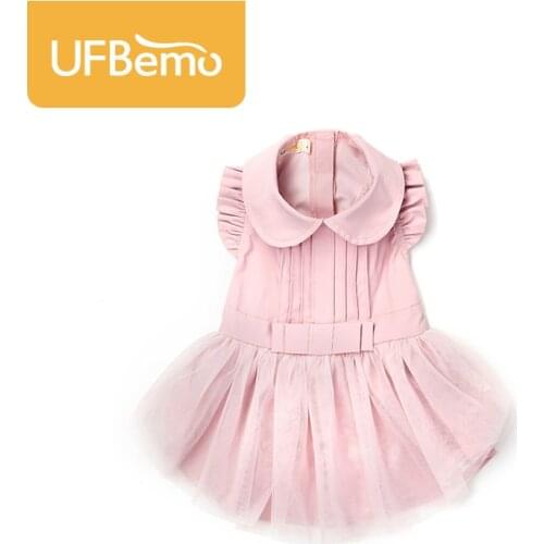 UFBemo Dog Dress Cat Winter Christmas Disfraz Perro for Small Dogs Wedding Dresses Clothes for Pet Pink Vestido Chihuahua