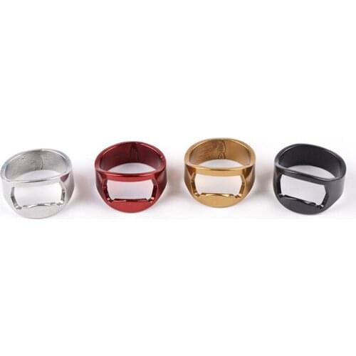 Portable Mini Ring Beer Bottle Opener Stainless Steel Finger Ring-shape Bottle Beer Cap Opening Remover Kitchen Bar Tools 22MM
