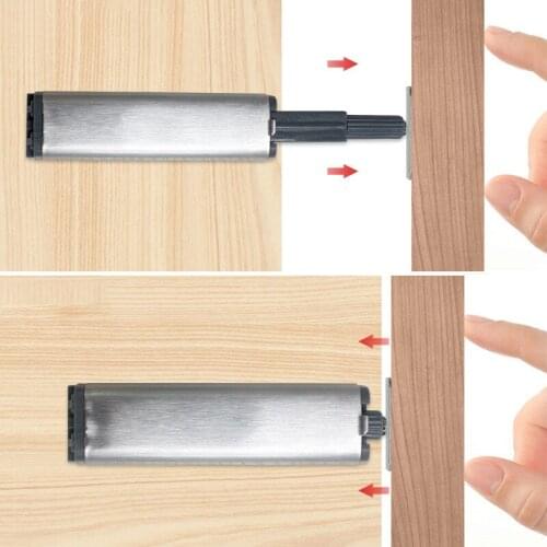 Aluminum Alloy Push to Open Cabinet Catches Door Stops Magnetic Touch Stop Kitchen Invisible Cabinet Pulls Cabinet Hardware