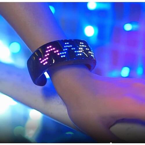 Bluetooth Programmable Led Flashing Night Safety Running Bracelet Light Up Christmas Gift Wristband USB Rechargeable